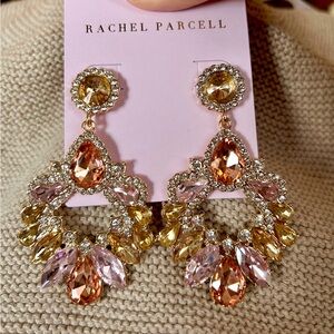 Rachel Parcell Gold and Pink Statement Earrings